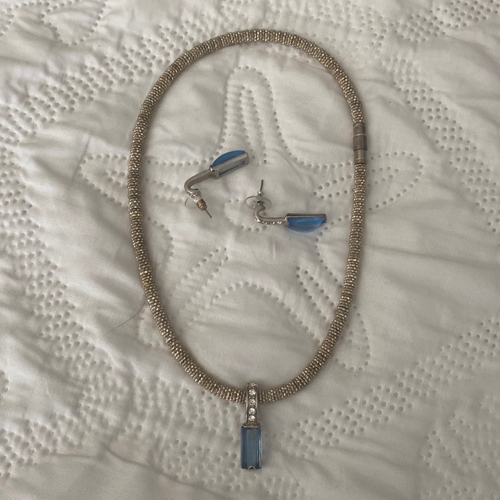 Necklace and matching earrings for pierced ears. Used. Worn once.